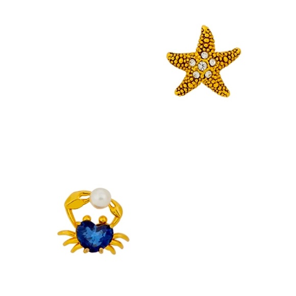 Kat Spade Sea Star Starfish & Crab Studs